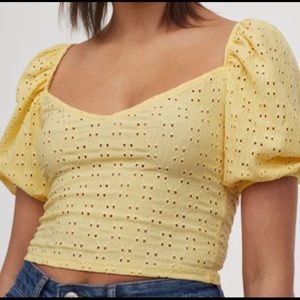 Puff Sleeve Jersey Crop Top
